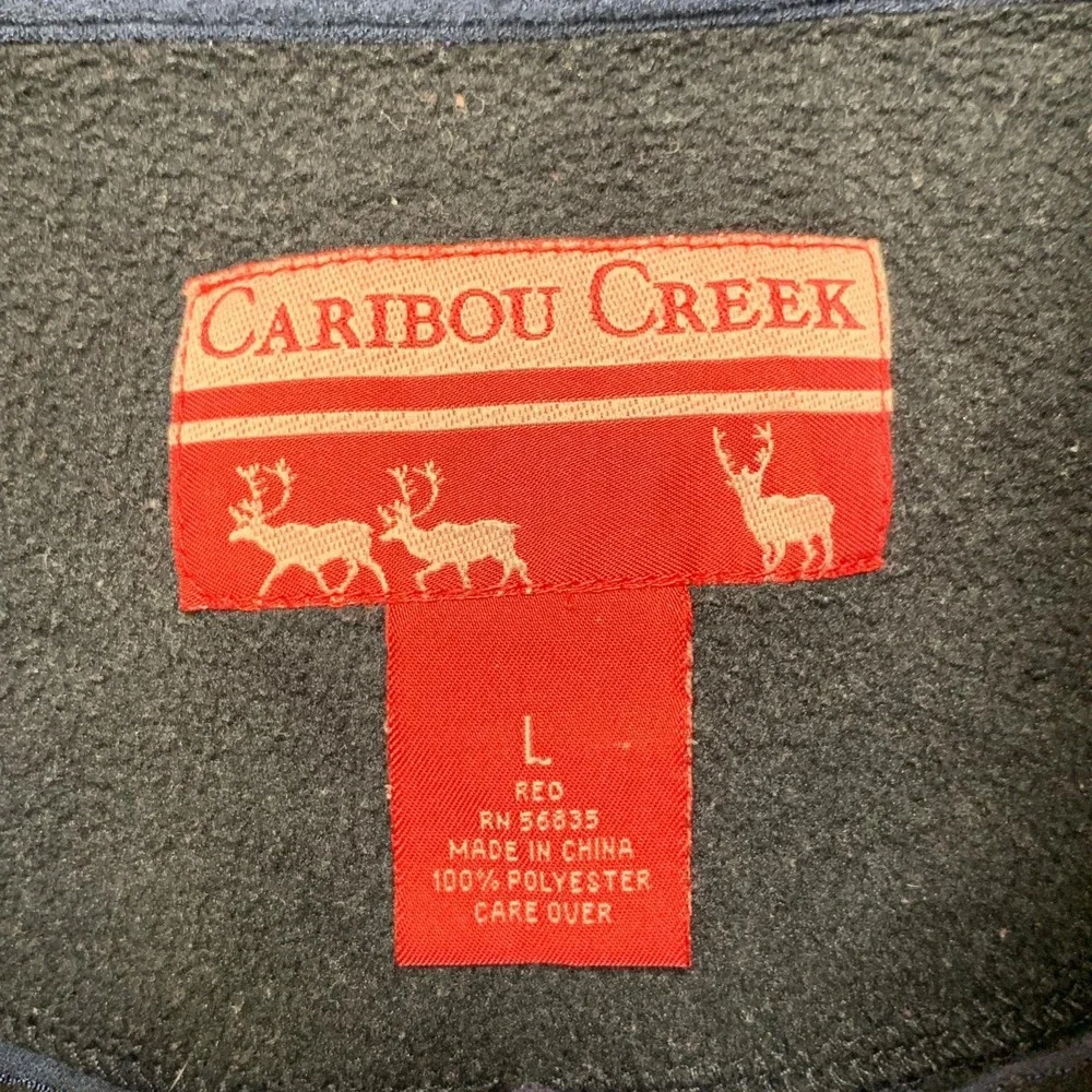 Caribou Creek Vest Mens Large Black Fleece Full Zip Mock Neck Hiking Outdoor